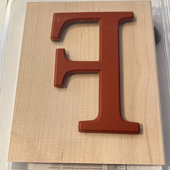 Large Stampin Up! Wooden Rubber Stamp Letter "F" - Picture 2 of 2